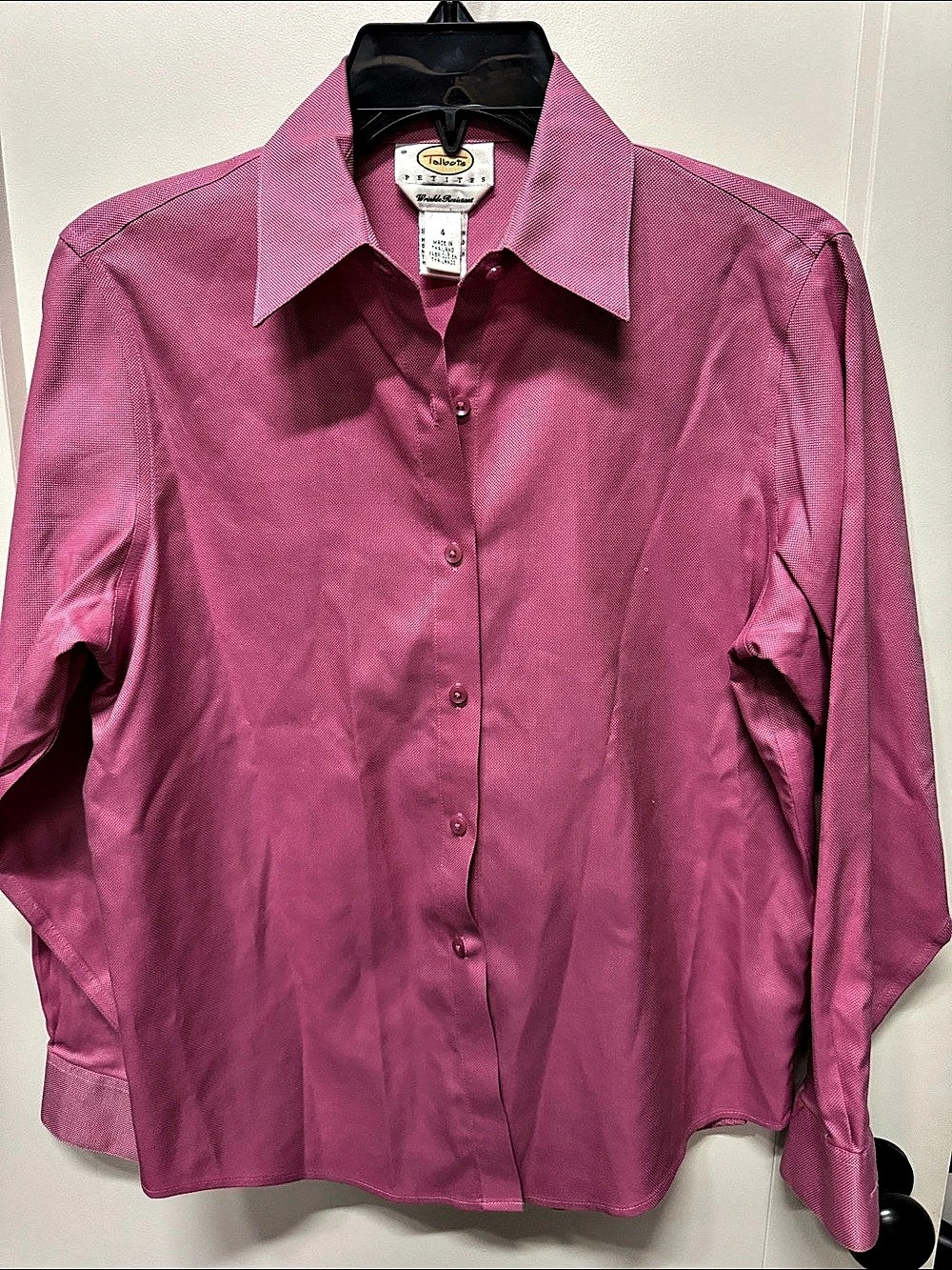 Talbots Pink Button Down Shirt Size 4 Petite